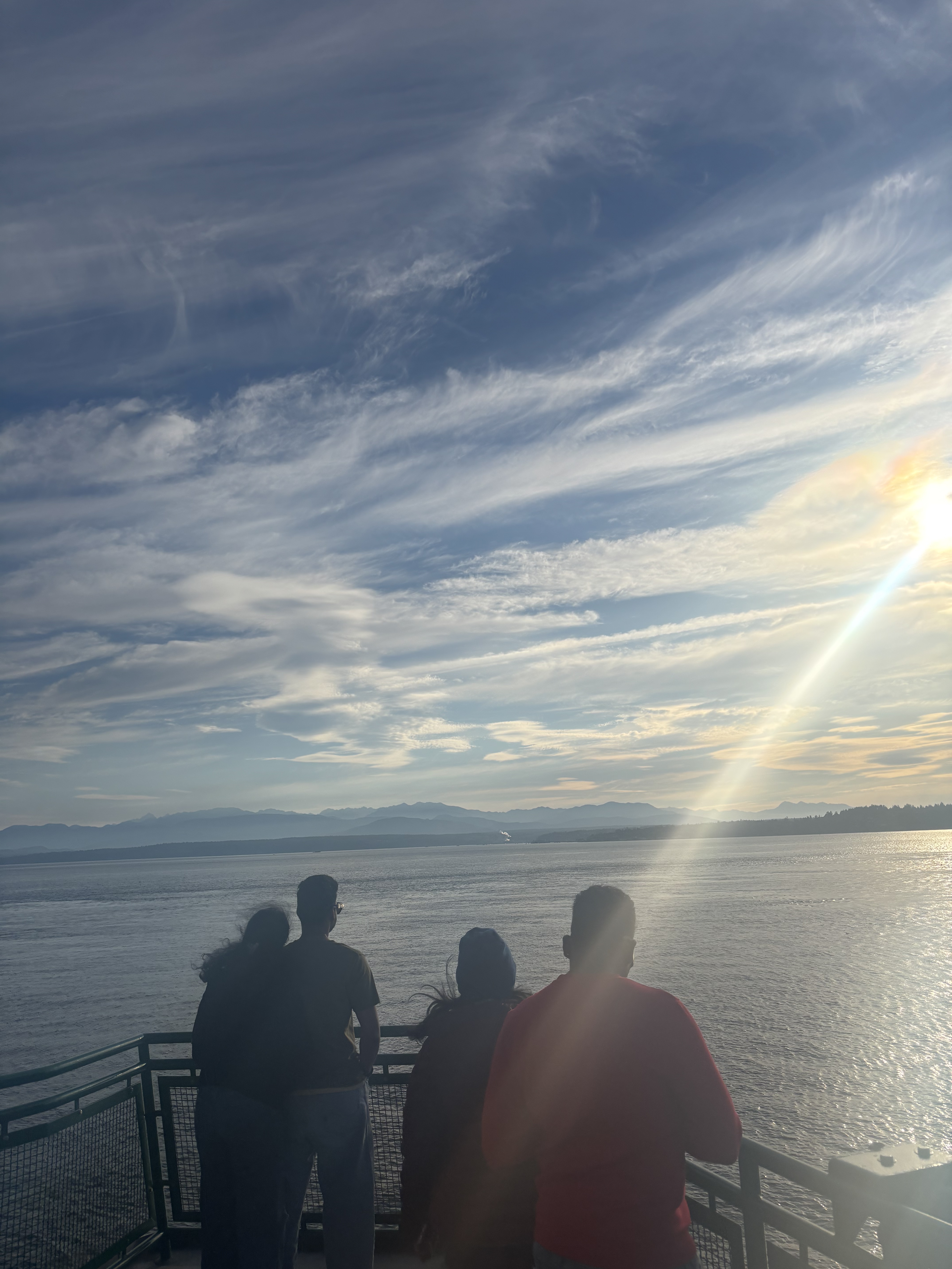 Scenic Puget Sound coastline viewed from Salish ferry deck